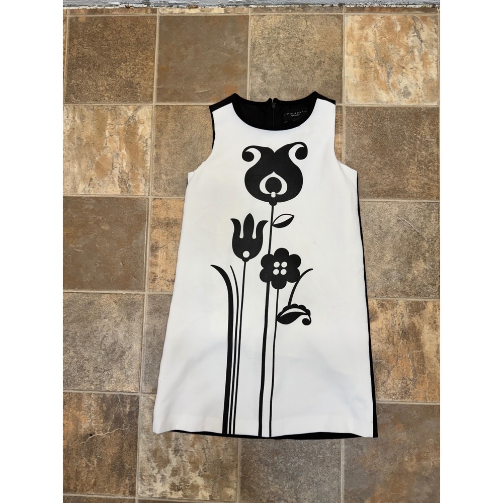 Victoria Beckham for Target Girls White Black Floral Shift Dress Size‎ S Small